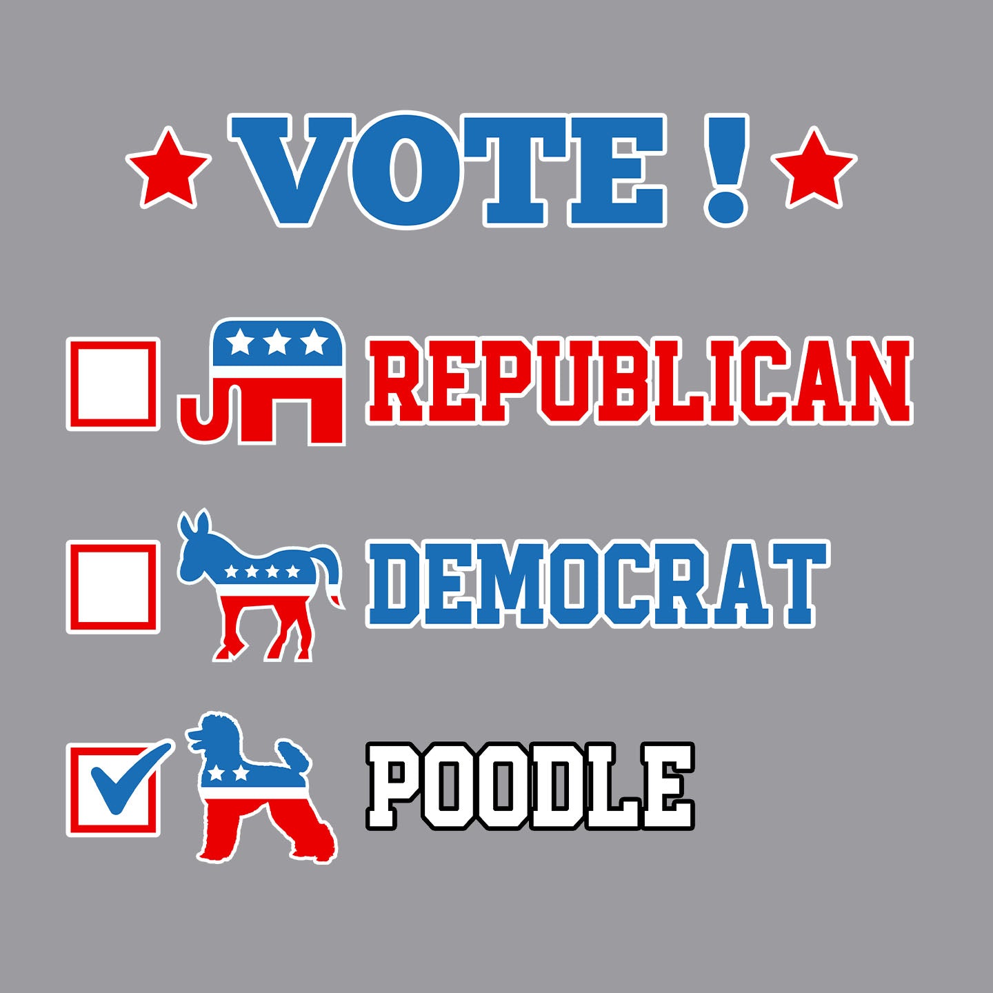 Vote for the Poodle (Sporting) - Adult Unisex Crewneck Sweatshirt