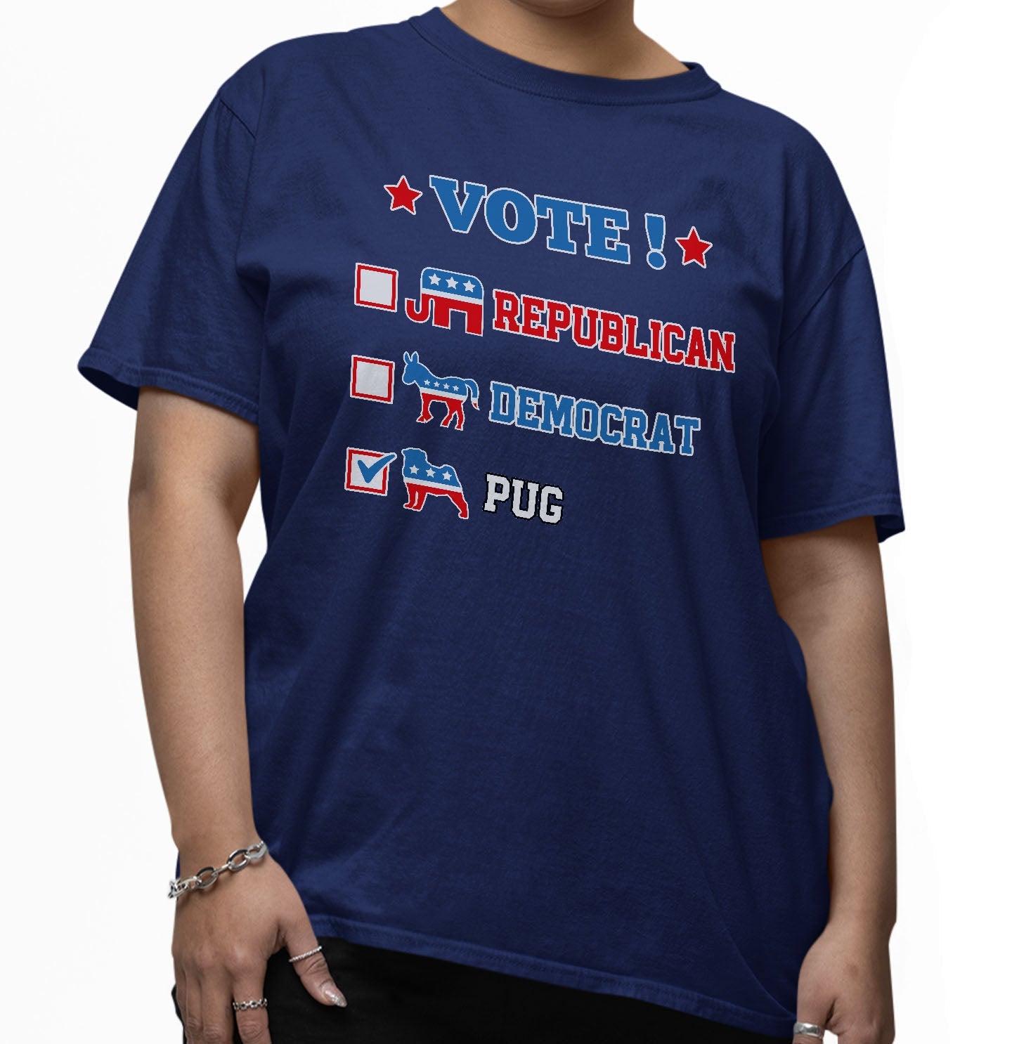 Vote for the Pug - Adult Unisex T-Shirt