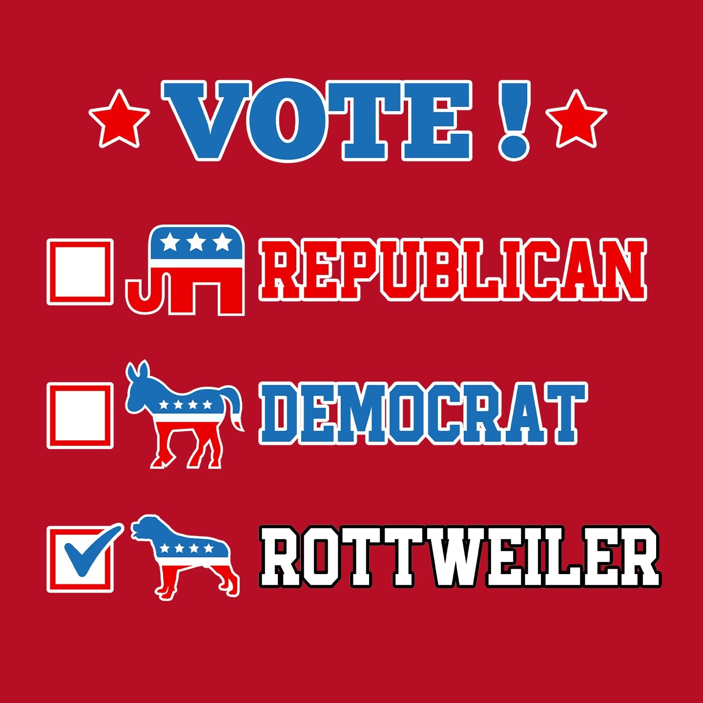 Vote for the Rottweiler - Women's V-Neck T-Shirt