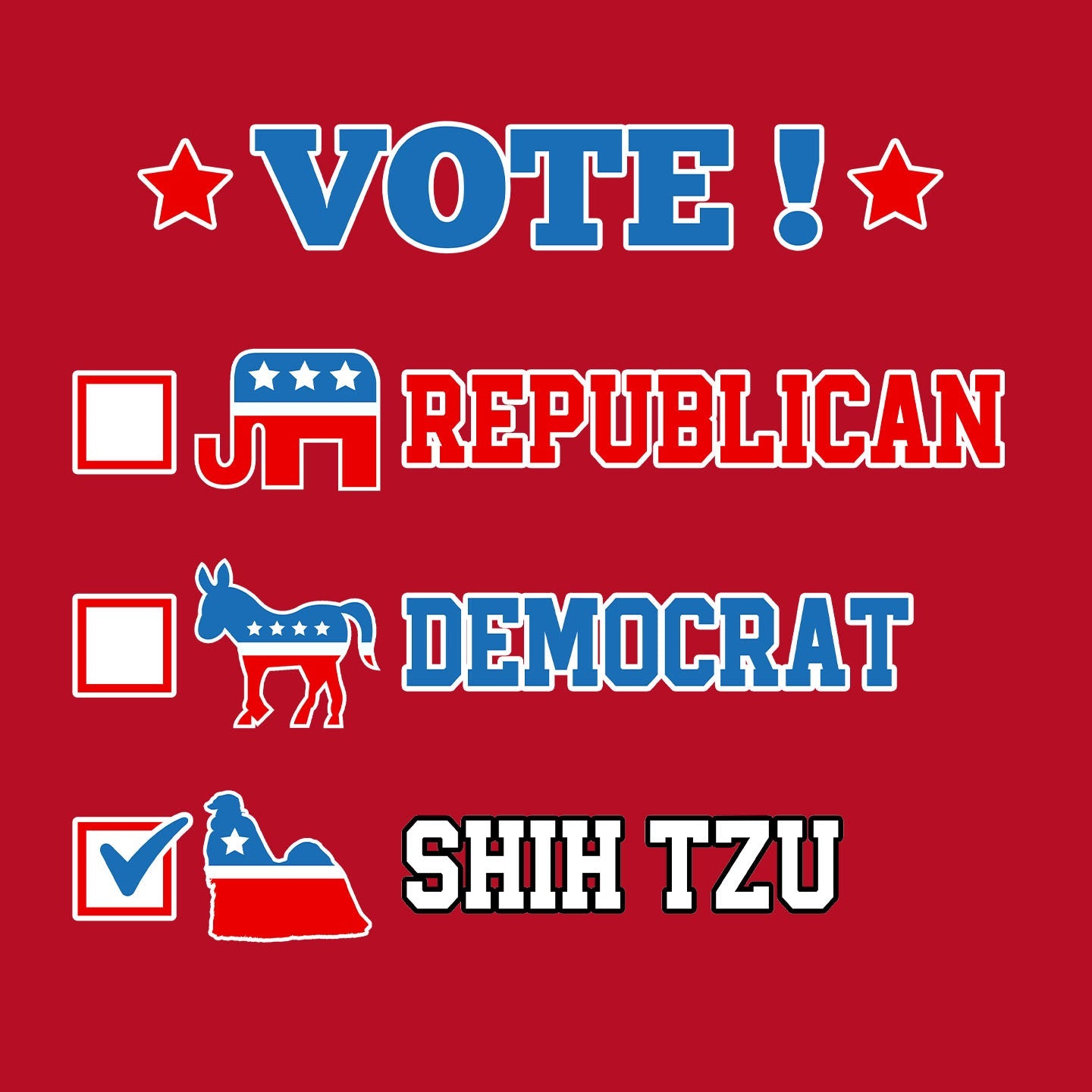 Vote for the Shih Tzu - Women's V-Neck T-Shirt