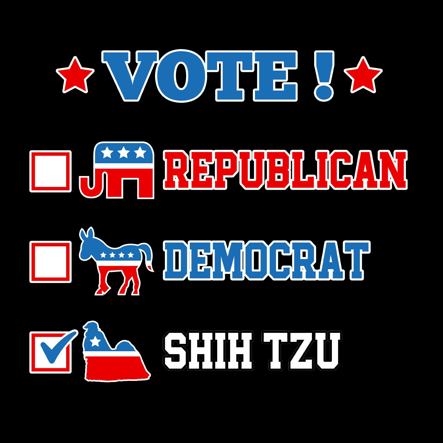 Vote for the Shih Tzu - Adult Unisex T-Shirt