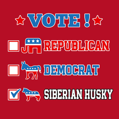 Vote for the Siberian Husky - Women's V-Neck T-Shirt