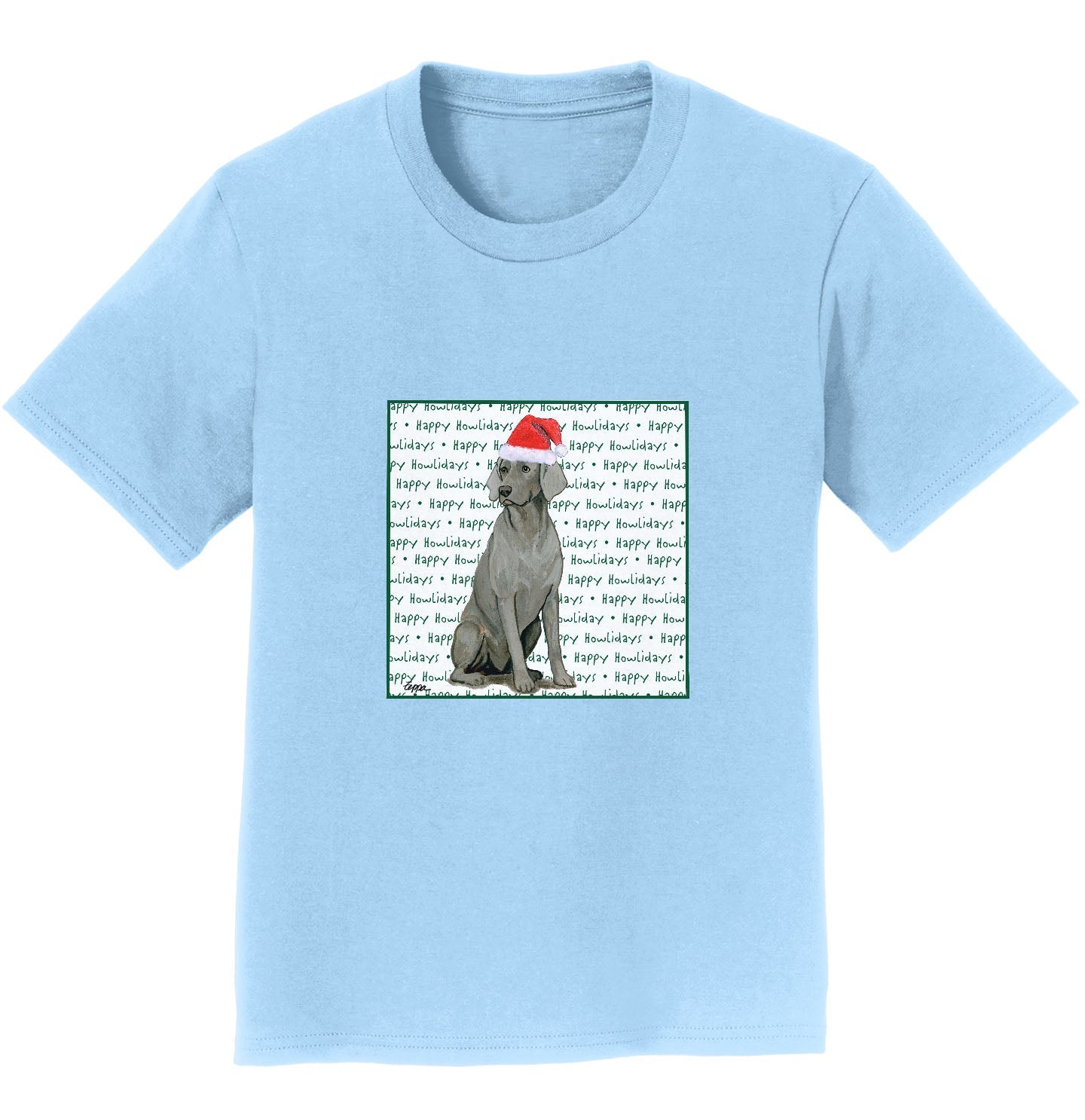 Weimaraner Happy Howlidays Text - Kids' Unisex T-Shirt