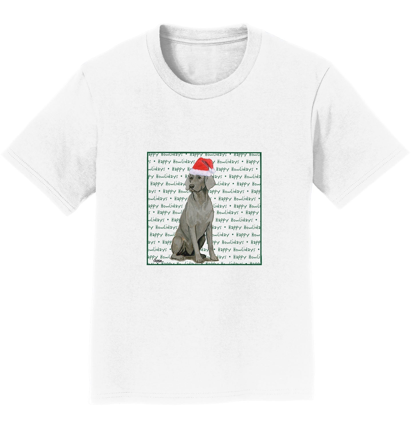 Weimaraner Happy Howlidays Text - Kids' Unisex T-Shirt