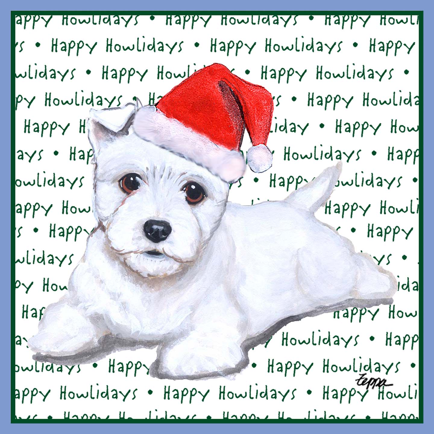 West Highland White Terrier Puppy Happy Howlidays Text - Women's Tri-Blend T-Shirt