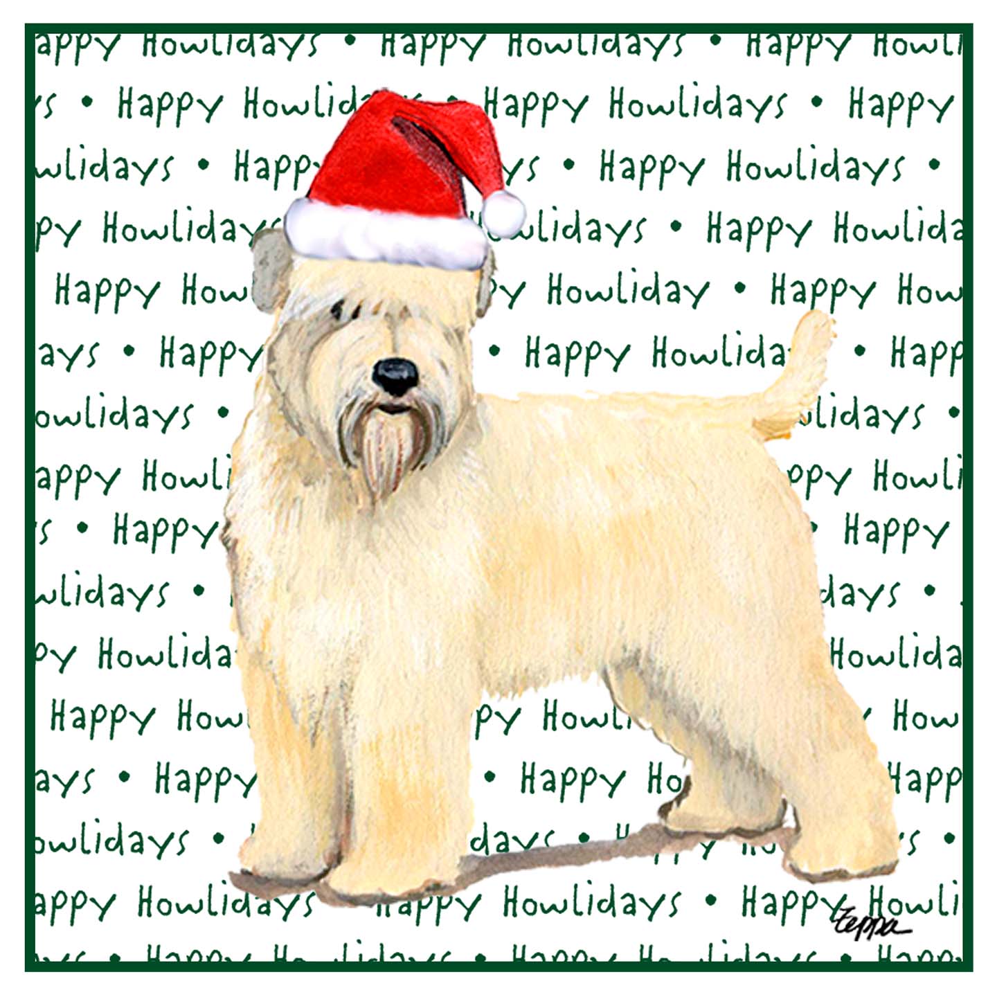 Soft Coated Wheaten Terrier Happy Howlidays Text - Women's V-Neck T-Shirt