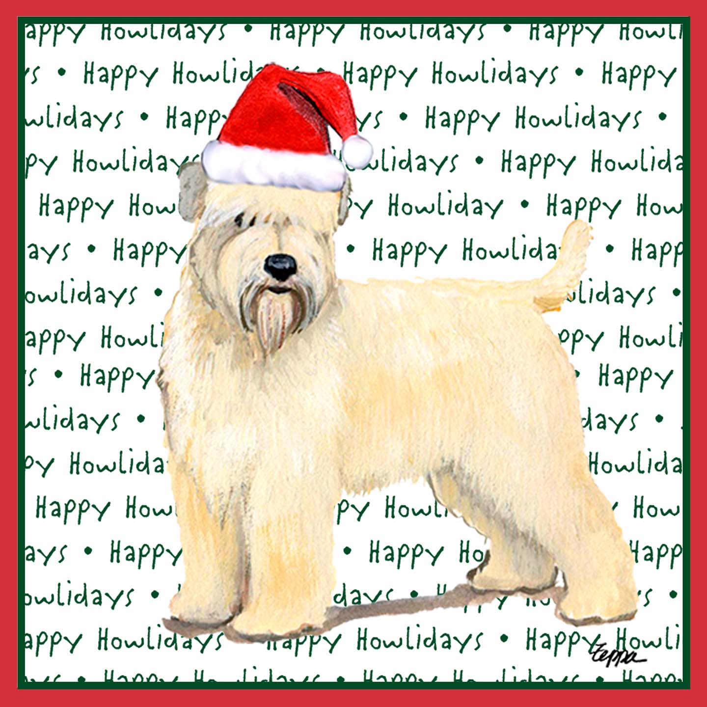 Soft Coated Wheaten Terrier Happy Howlidays Text - Adult Unisex T-Shirt