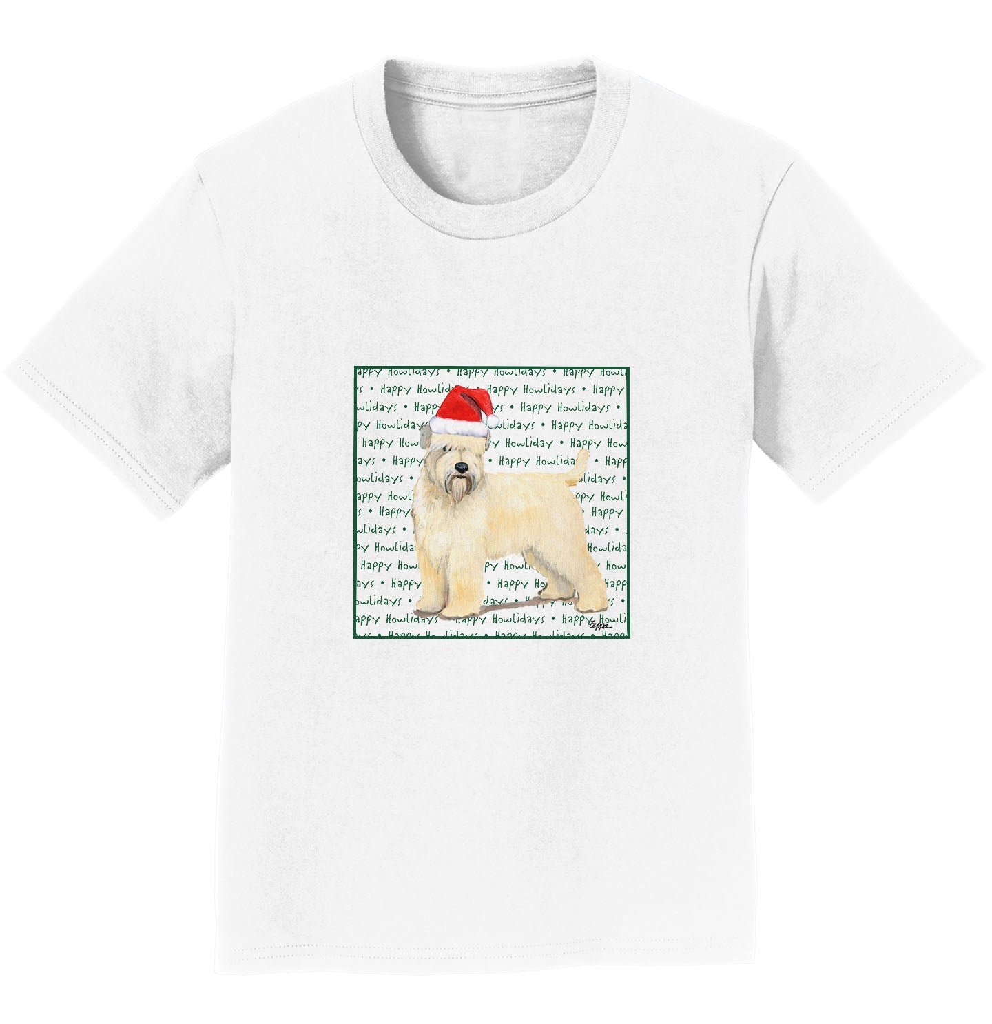 Soft Coated Wheaten Terrier Happy Howlidays Text - Kids' Unisex T-Shirt