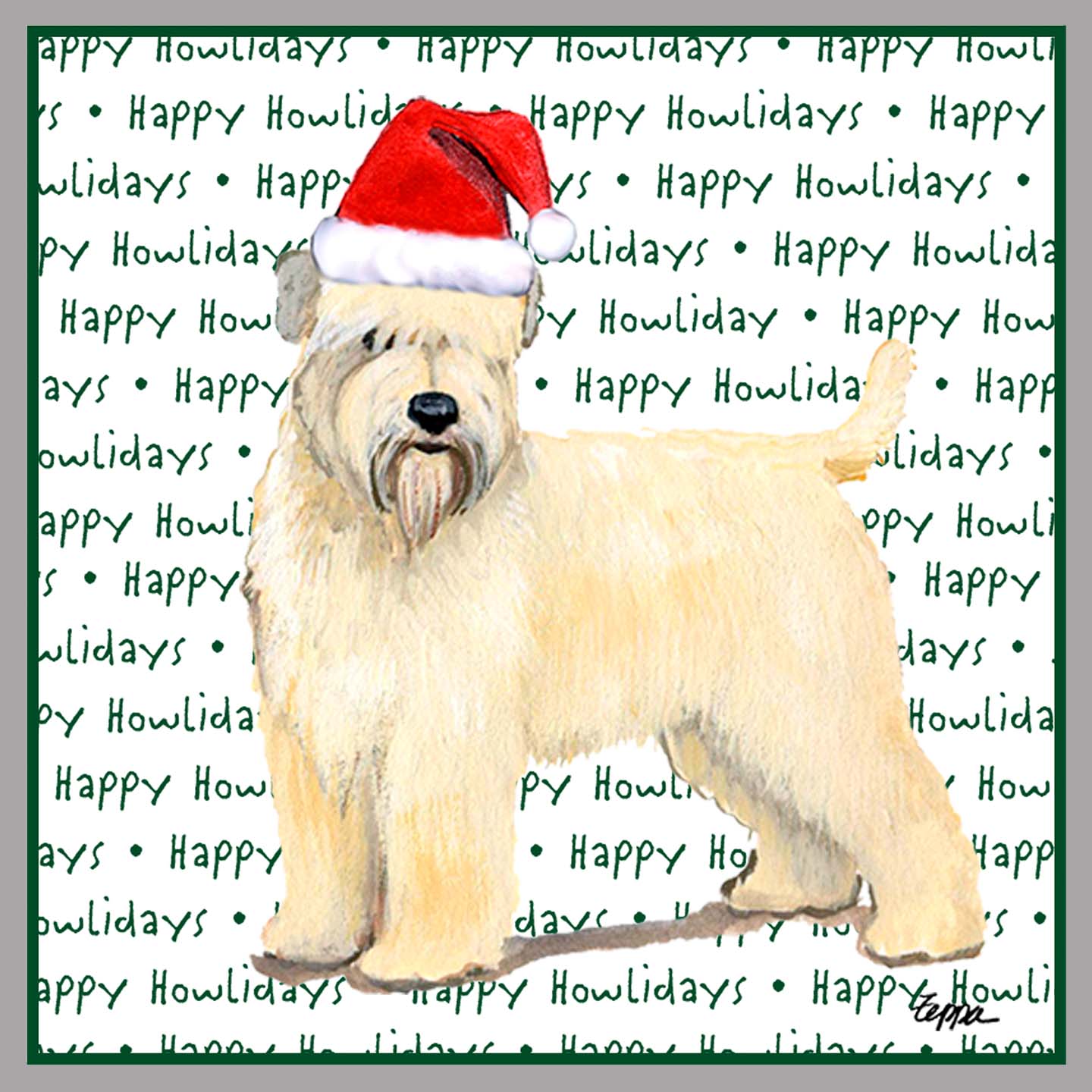 Soft Coated Wheaten Terrier Happy Howlidays Text - Adult Unisex Crewneck Sweatshirt