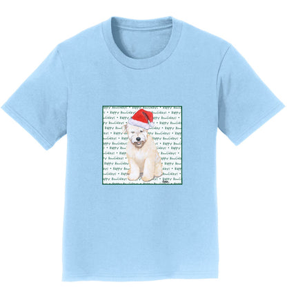 Soft Coated Wheaten Terrier Puppy Happy Howlidays Text - Kids' Unisex T-Shirt