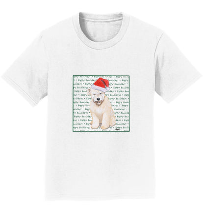 Soft Coated Wheaten Terrier Puppy Happy Howlidays Text - Kids' Unisex T-Shirt