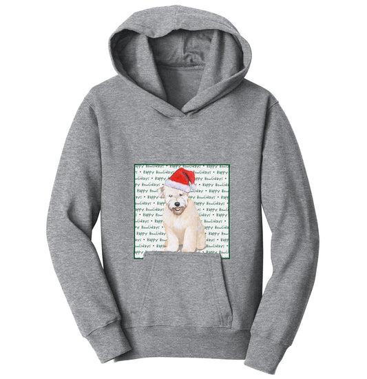 Soft Coated Wheaten Terrier Puppy Happy Howlidays Text - Kids' Unisex Hoodie Sweatshirt