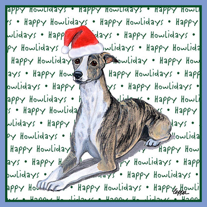 Whippet Happy Howlidays Text - Women's Tri-Blend T-Shirt