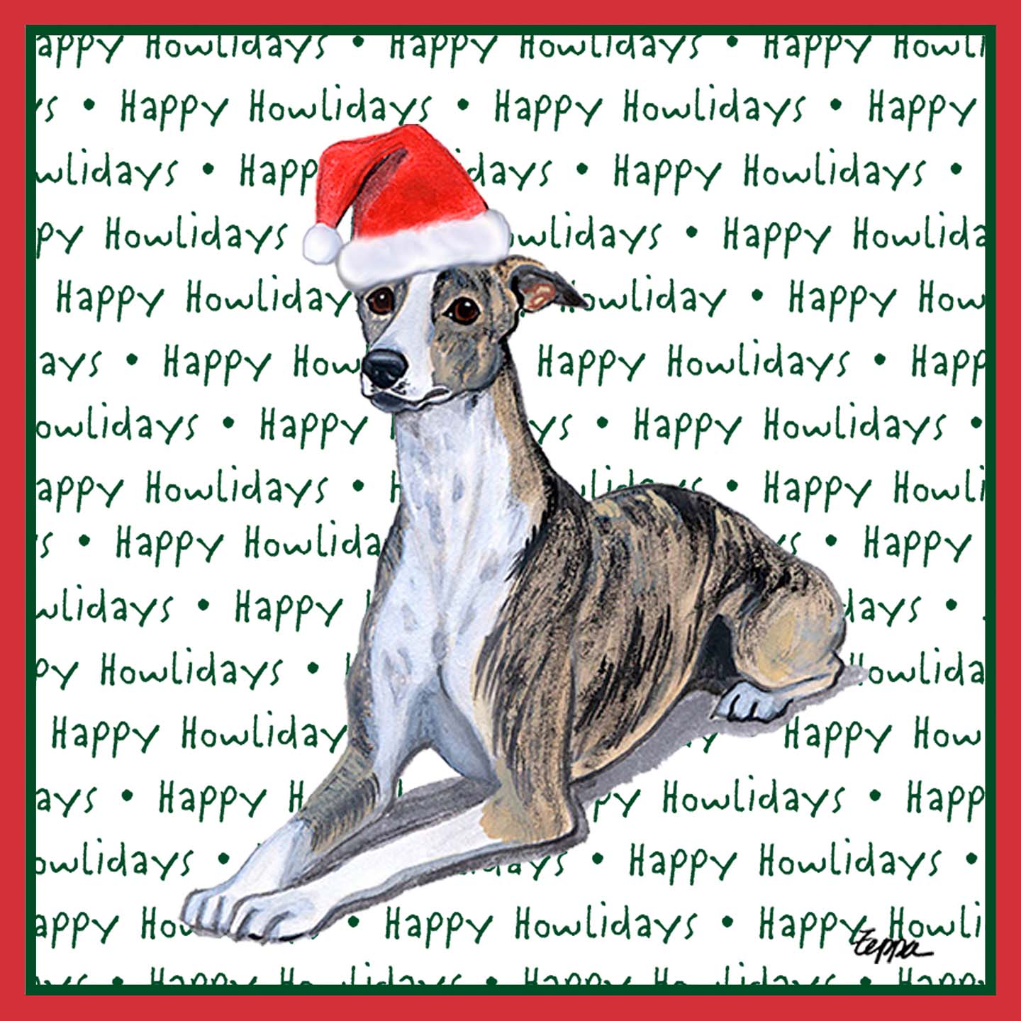 Whippet Happy Howlidays Text - Kids' Unisex T-Shirt