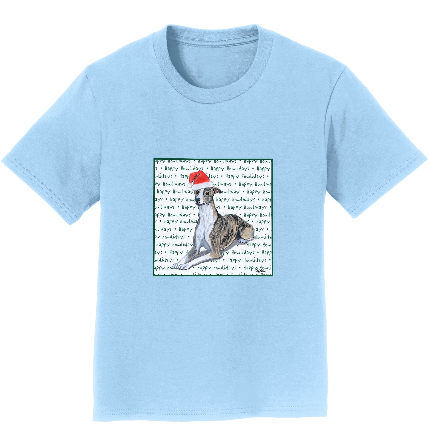 Whippet Happy Howlidays Text - Kids' Unisex T-Shirt