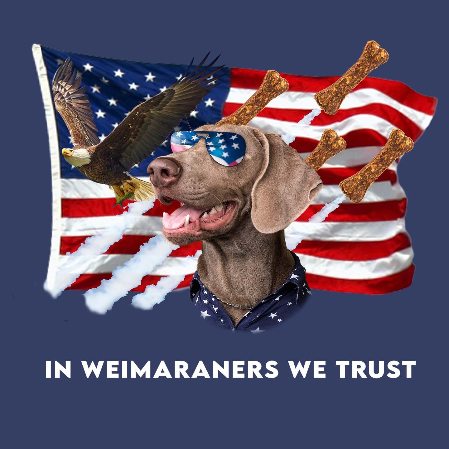 In Weimaraners We Trust - Adult Unisex Crewneck Sweatshirt