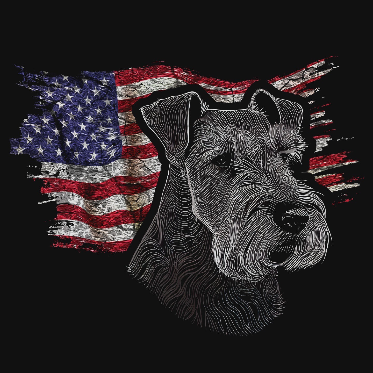 Patriotic Welsh Terrier American Flag - Adult Unisex T-Shirt