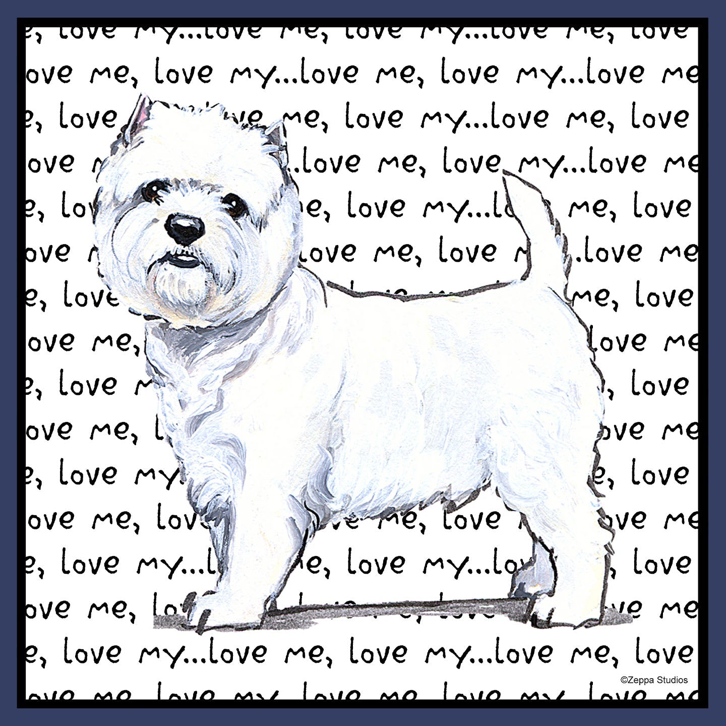 Westie Love Text - Adult Unisex Crewneck Sweatshirt