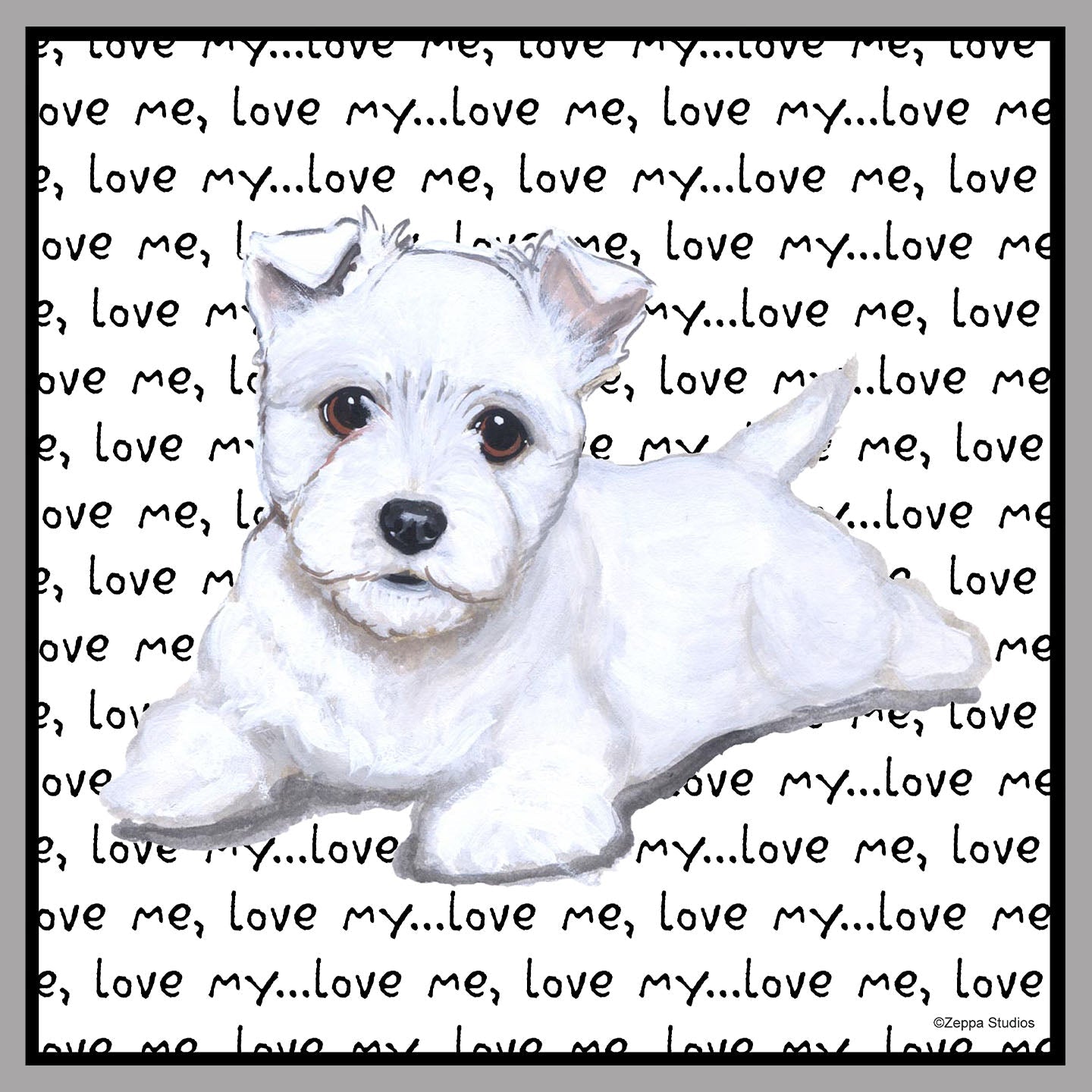 Westie Puppy Love Text - Women's V-Neck Long Sleeve T-Shirt