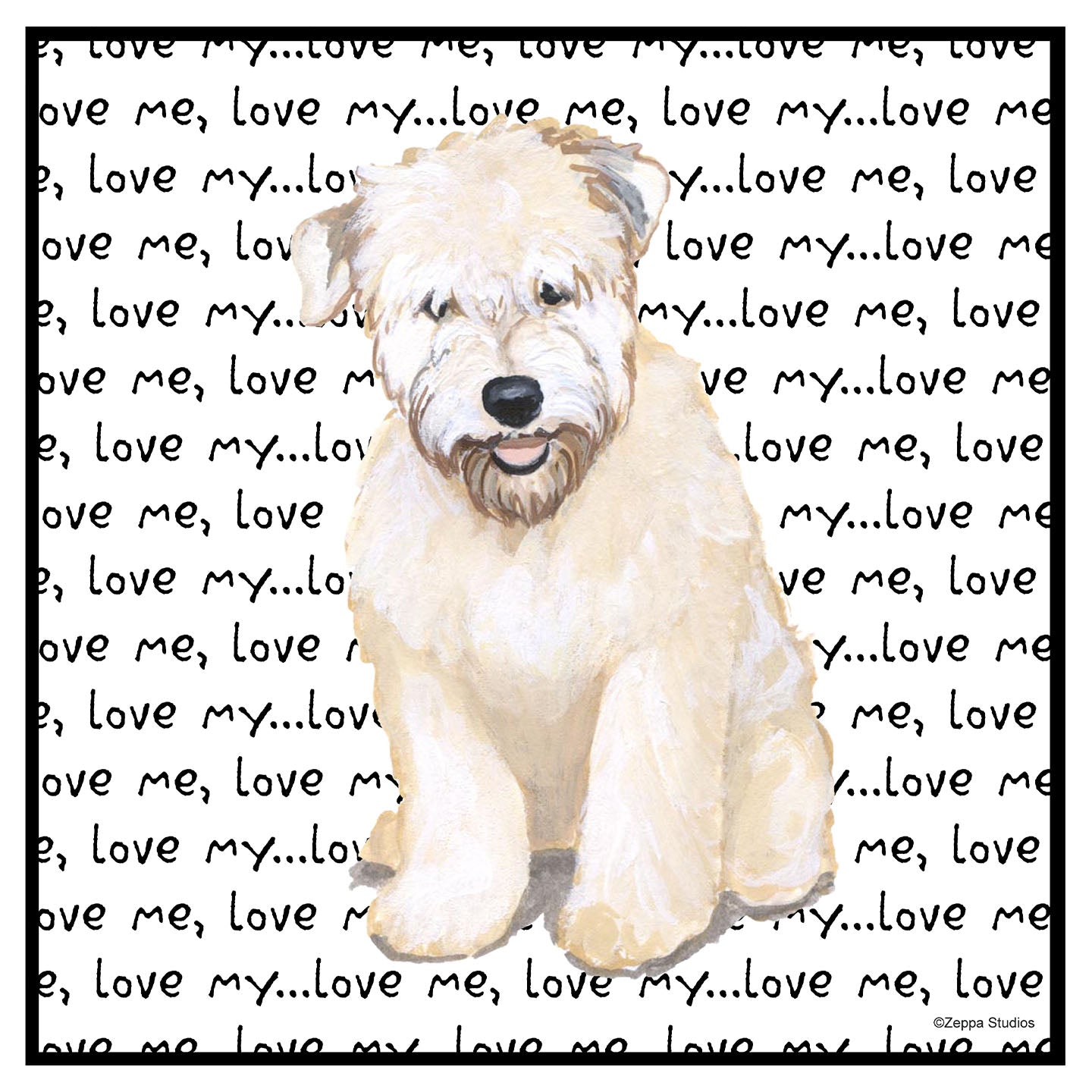 Wheaten Terrier Puppy Love Text - Women's V-Neck Long Sleeve T-Shirt