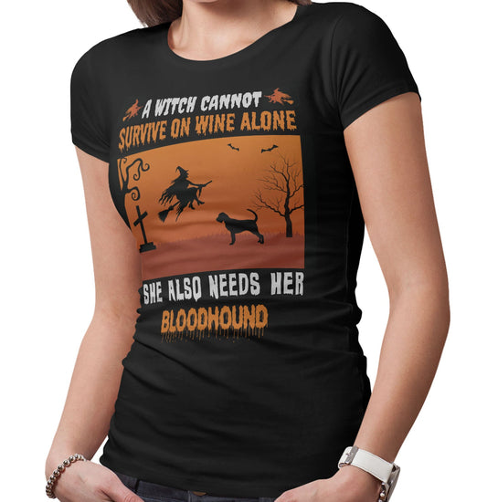 A Witch Needs Her Bloodhound - Women's Fitted T-Shirt