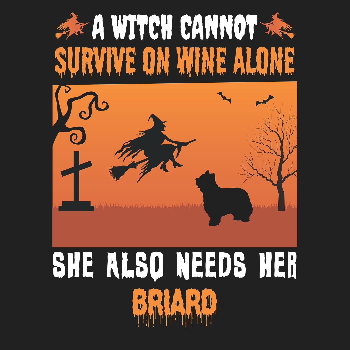 A Witch Needs Her Briard - Adult Unisex T-Shirt