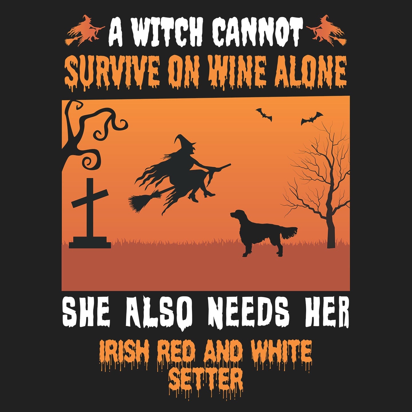 A Witch Needs Her Irish Red And White Setter - Women's V-Neck T-Shirt