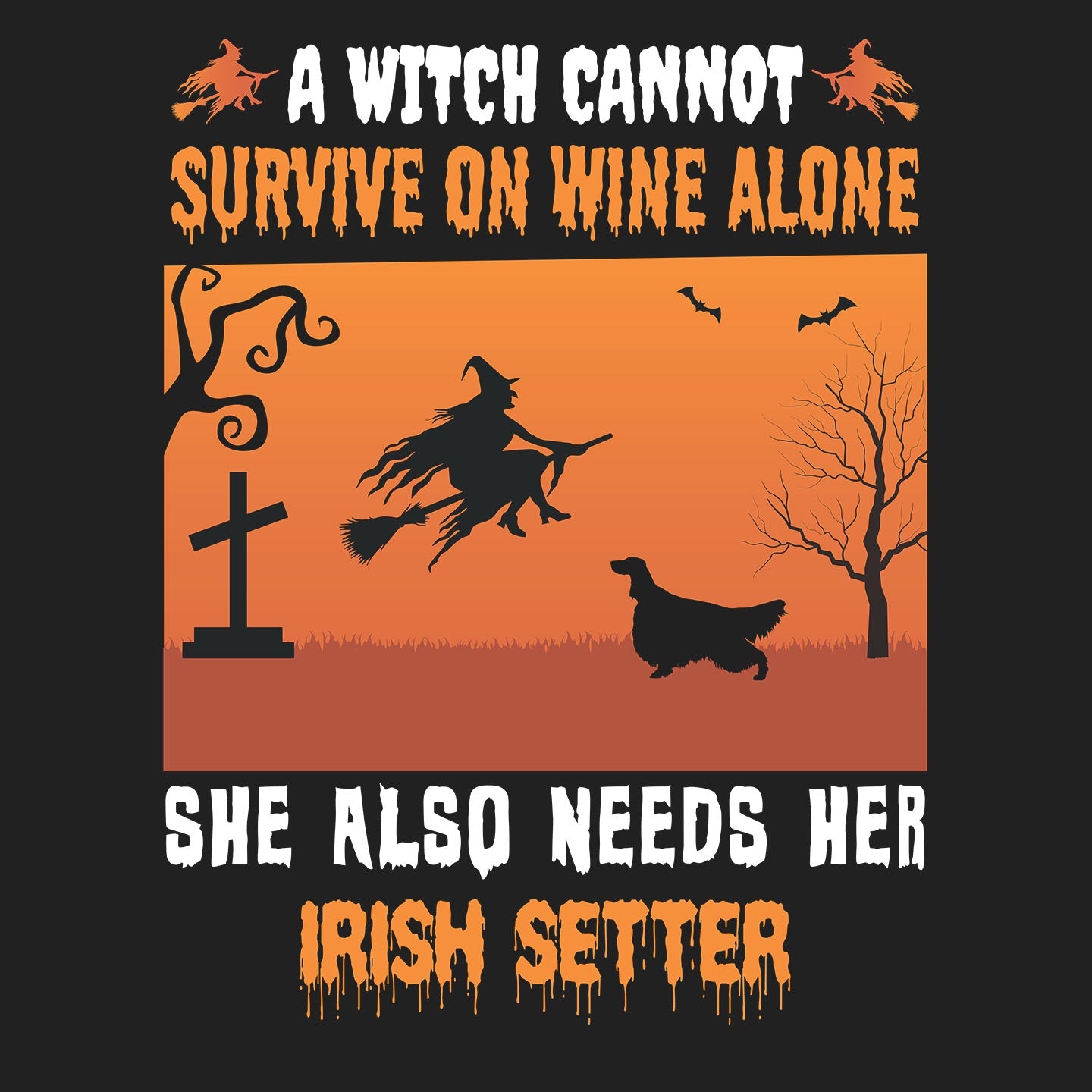 A Witch Needs Her Irish Setter - Women's V-Neck T-Shirt