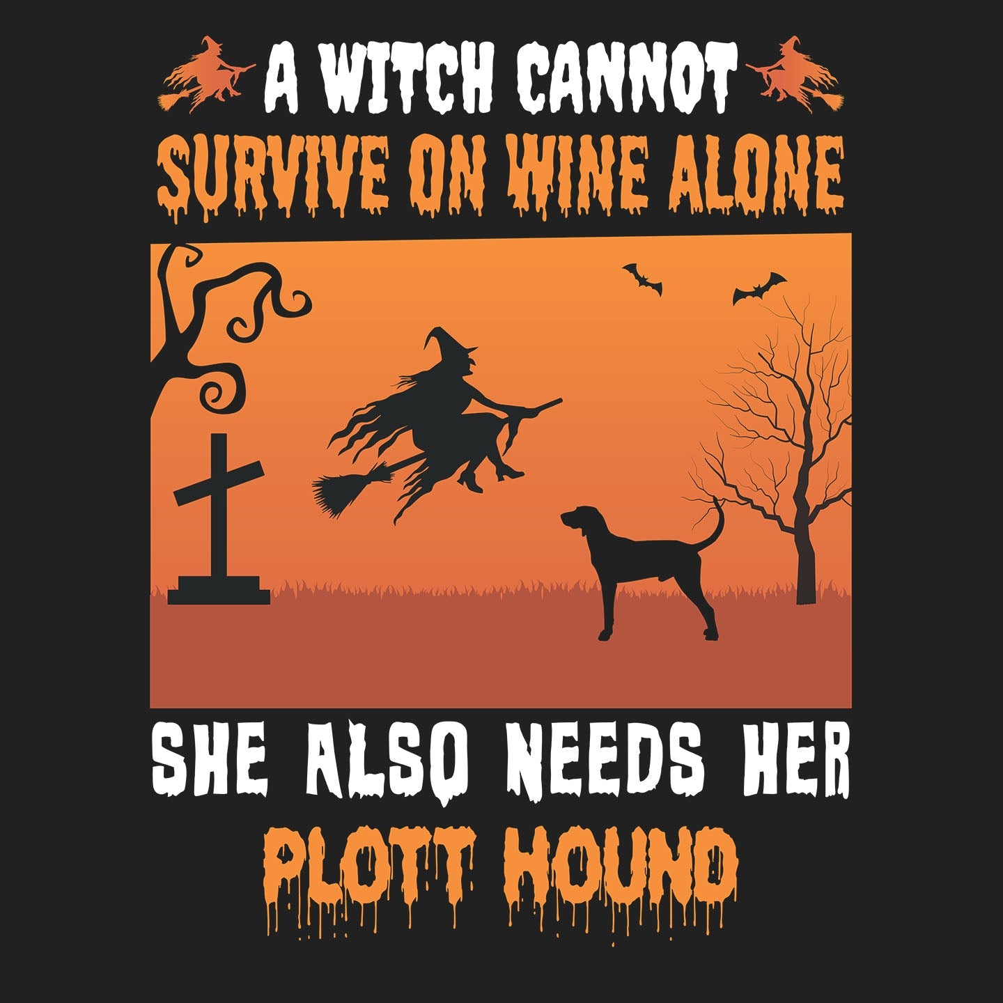 A Witch Needs Her Plott Hound - Adult Unisex Crewneck Sweatshirt