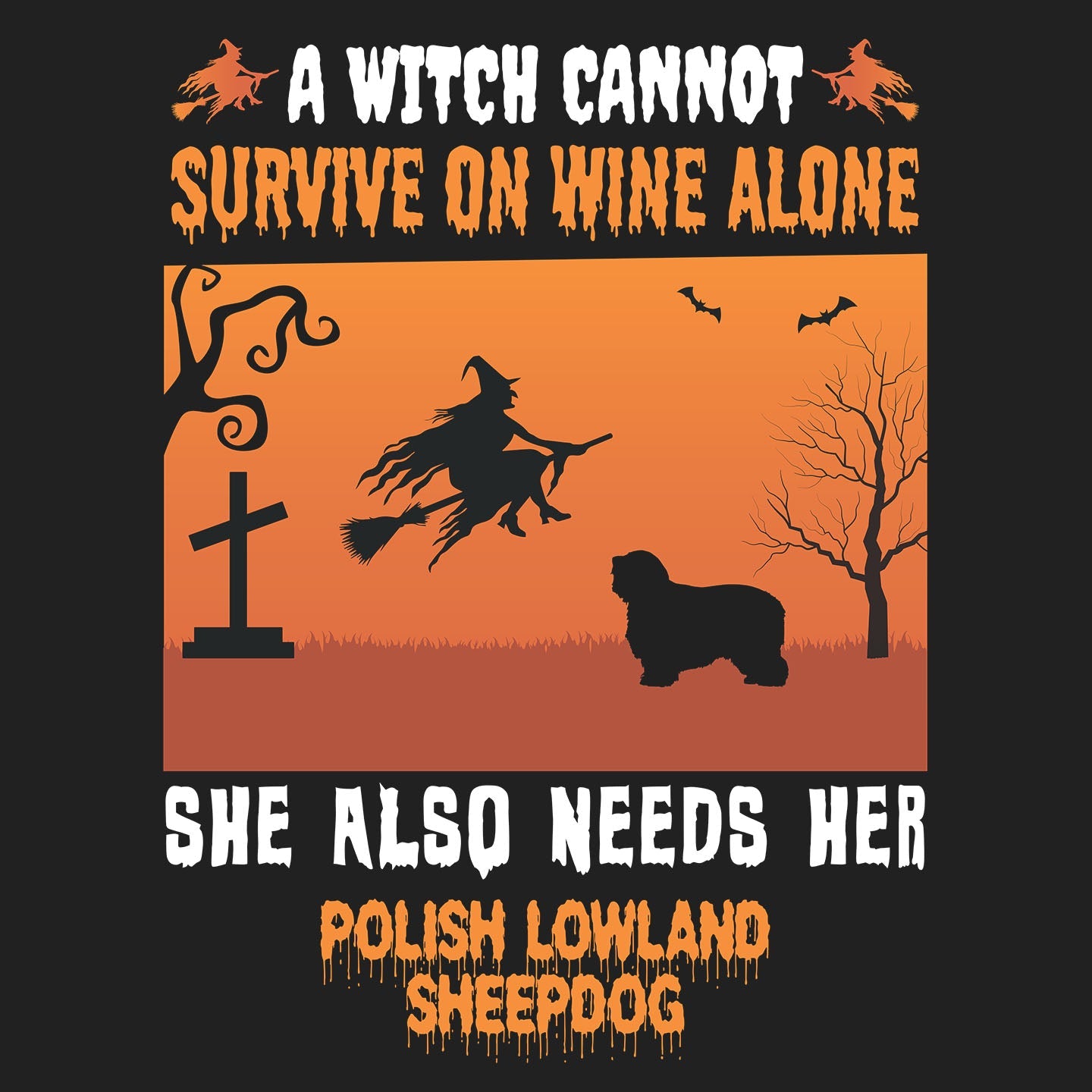 A Witch Needs Her Polish Lowland Sheepdog - Adult Unisex T-Shirt