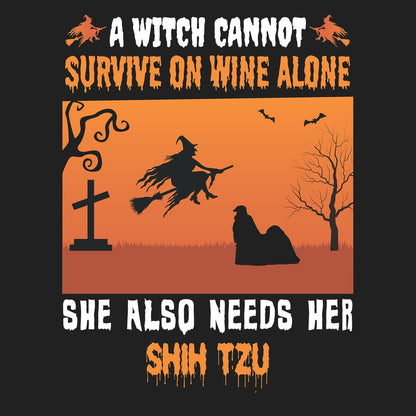 A Witch Needs Her Shih Tzu - Adult Unisex Crewneck Sweatshirt
