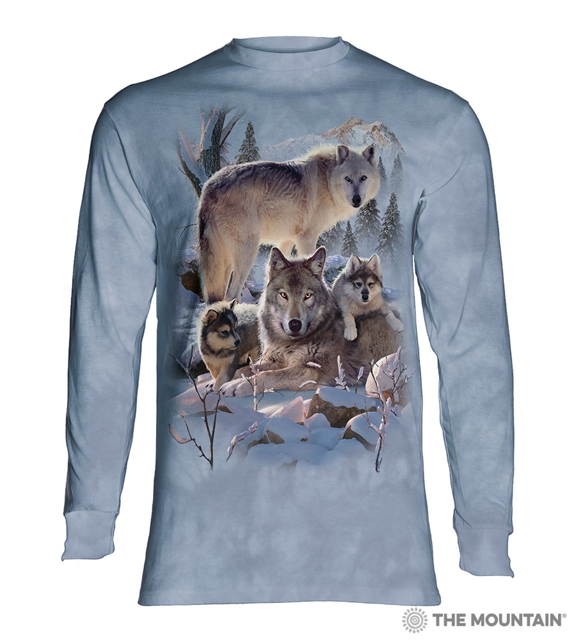 Wolf Family Mountain - The Mountain - Long Sleeve 3D Animal T-Shirt