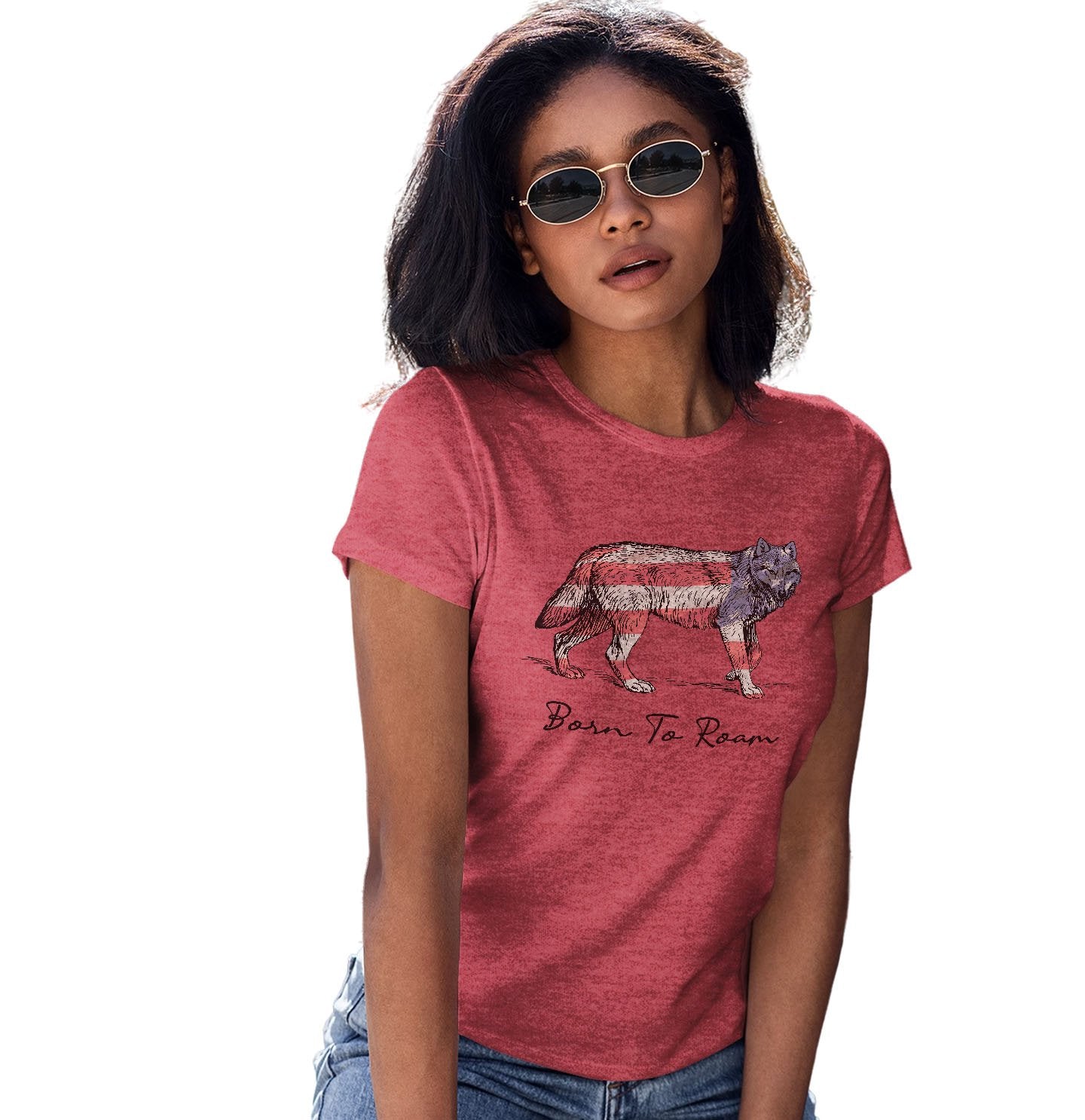 Wolf Flag Overlay - Women's Tri-Blend T-Shirt