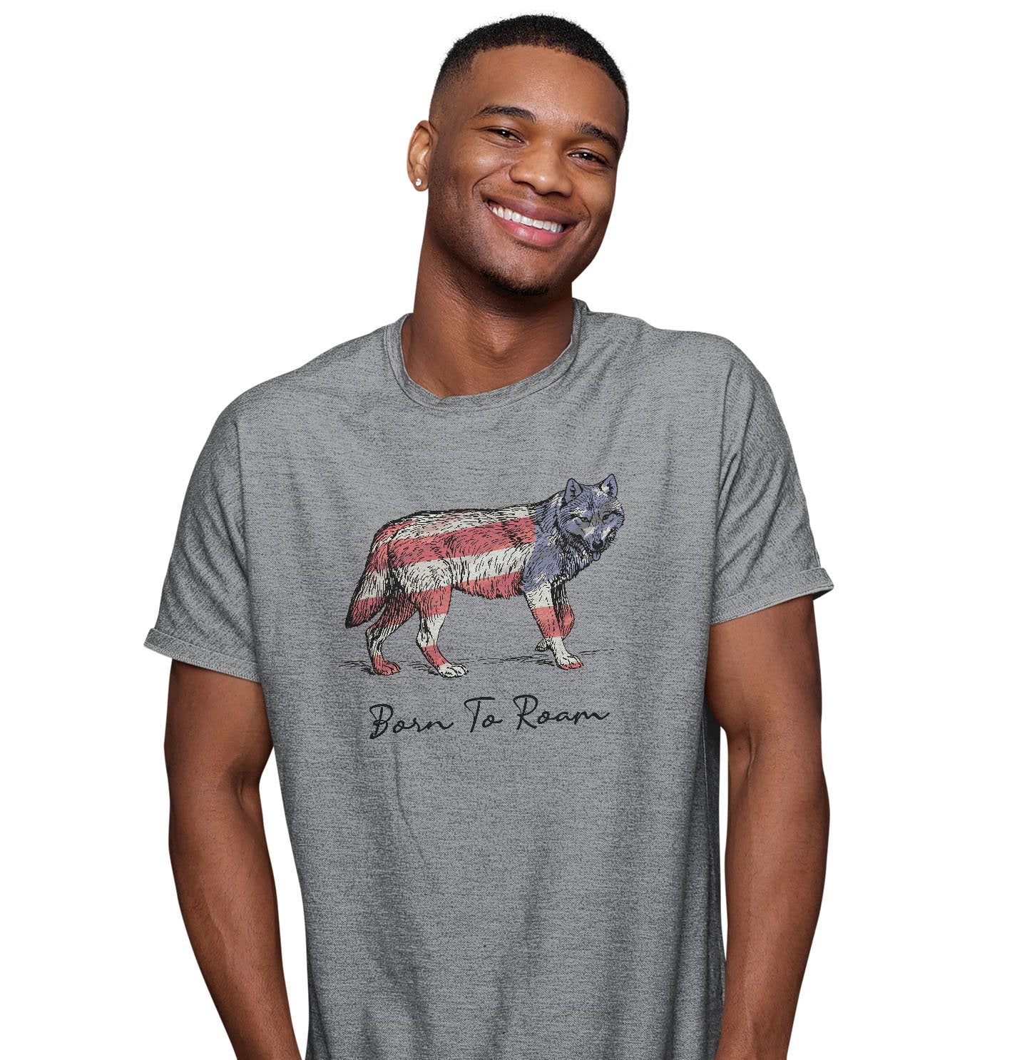 Wolf Flag Overlay - Adult Unisex T-Shirt