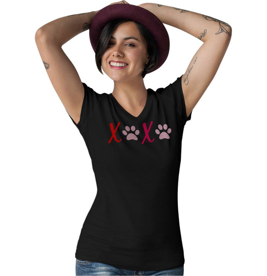 XOXO Dog Paws - Women's V-Neck T-Shirt