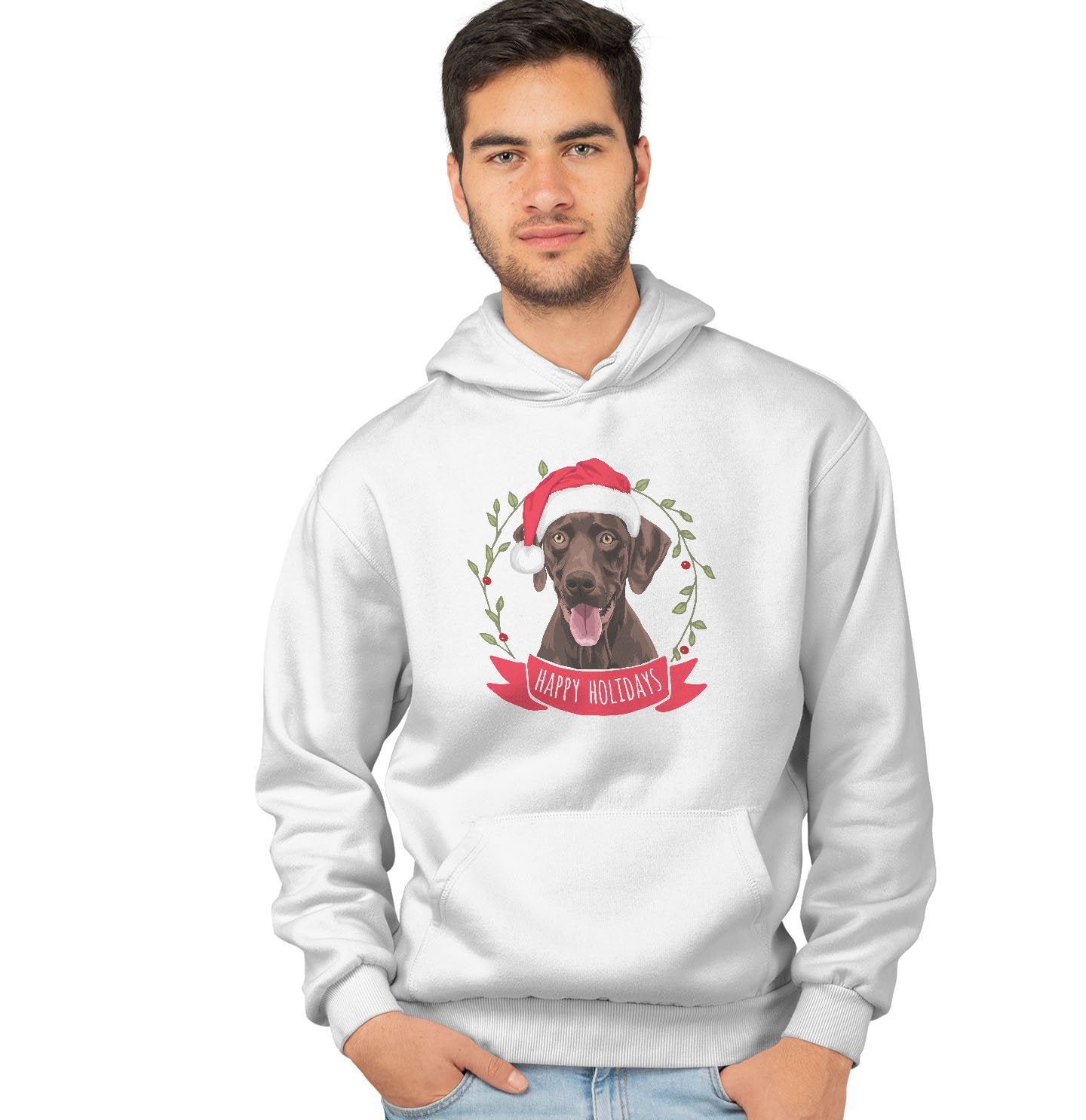 Happy Holidays Chocolate Lab - Christmas Sweatshirt