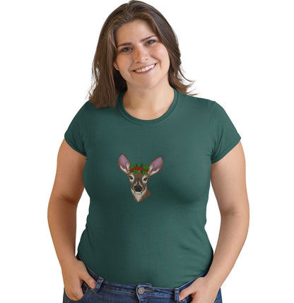 Christmas Doe - Women's Fitted T-Shirt