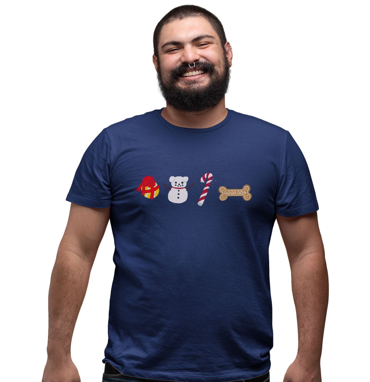 Christmas Dog Pattern - Holidays - T-Shirt