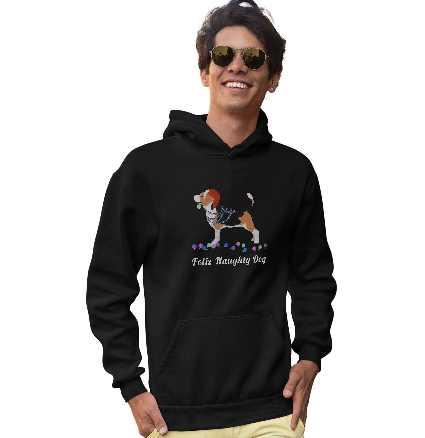 Feliz Naughty Dog Beagle - Adult Unisex Hoodie Sweatshirt