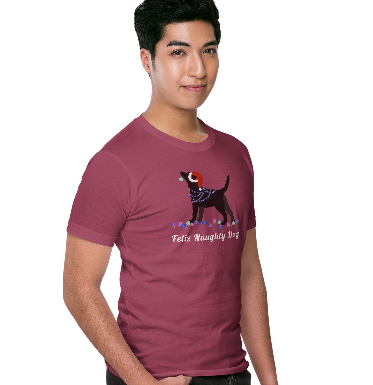 Feliz Naughty Dog Black Lab - Adult Unisex T-Shirt