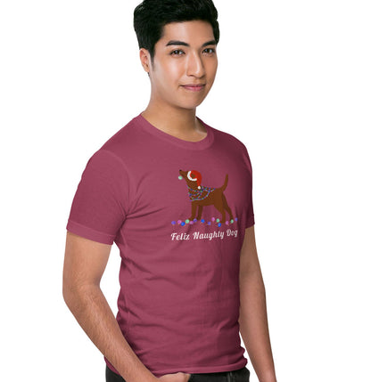 Feliz Naughty Dog Chocolate Lab - Adult Unisex T-Shirt