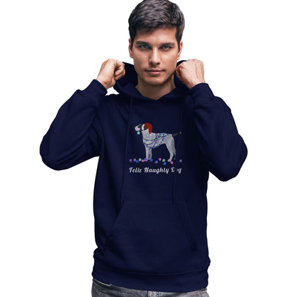 Feliz Naughty Dog German Pointer - Adult Unisex Hoodie Sweatshirt