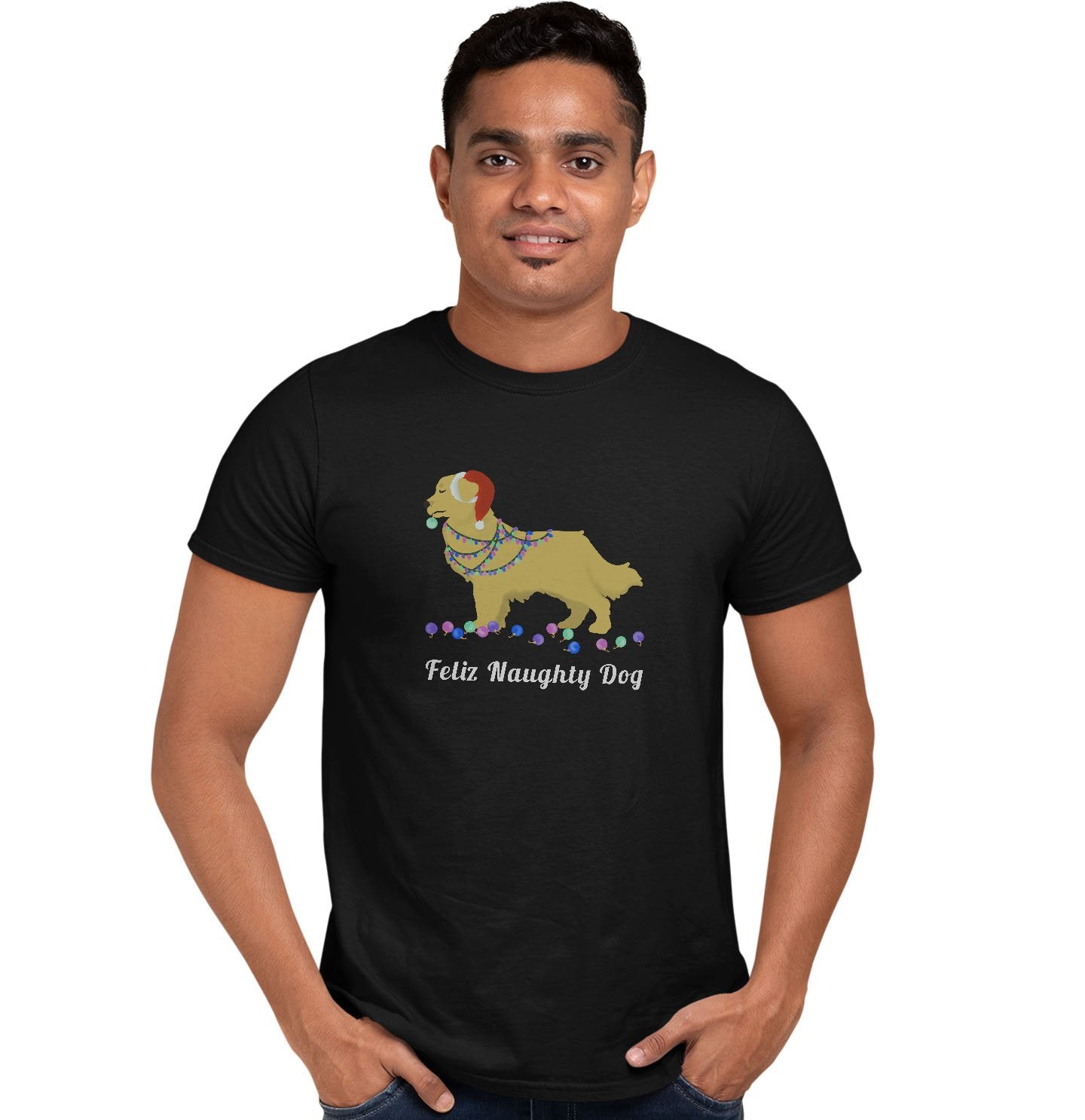 Feliz Naughty Dog Golden Retriever - Adult Unisex T-Shirt