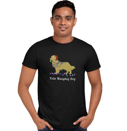 Feliz Naughty Dog Golden Retriever - Adult Unisex T-Shirt