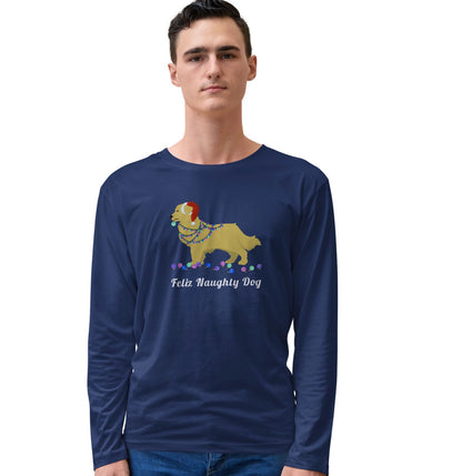 Feliz Naughty Dog Golden Retriever - Adult Unisex Long Sleeve T-Shirt