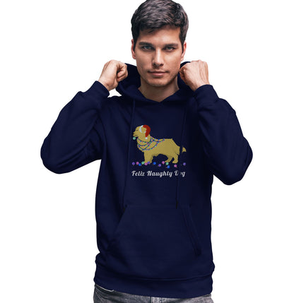 Feliz Naughty Dog Golden Retriever - Adult Unisex Hoodie Sweatshirt