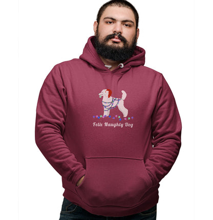 Feliz Naughty Dog Poodle - Adult Unisex Hoodie Sweatshirt