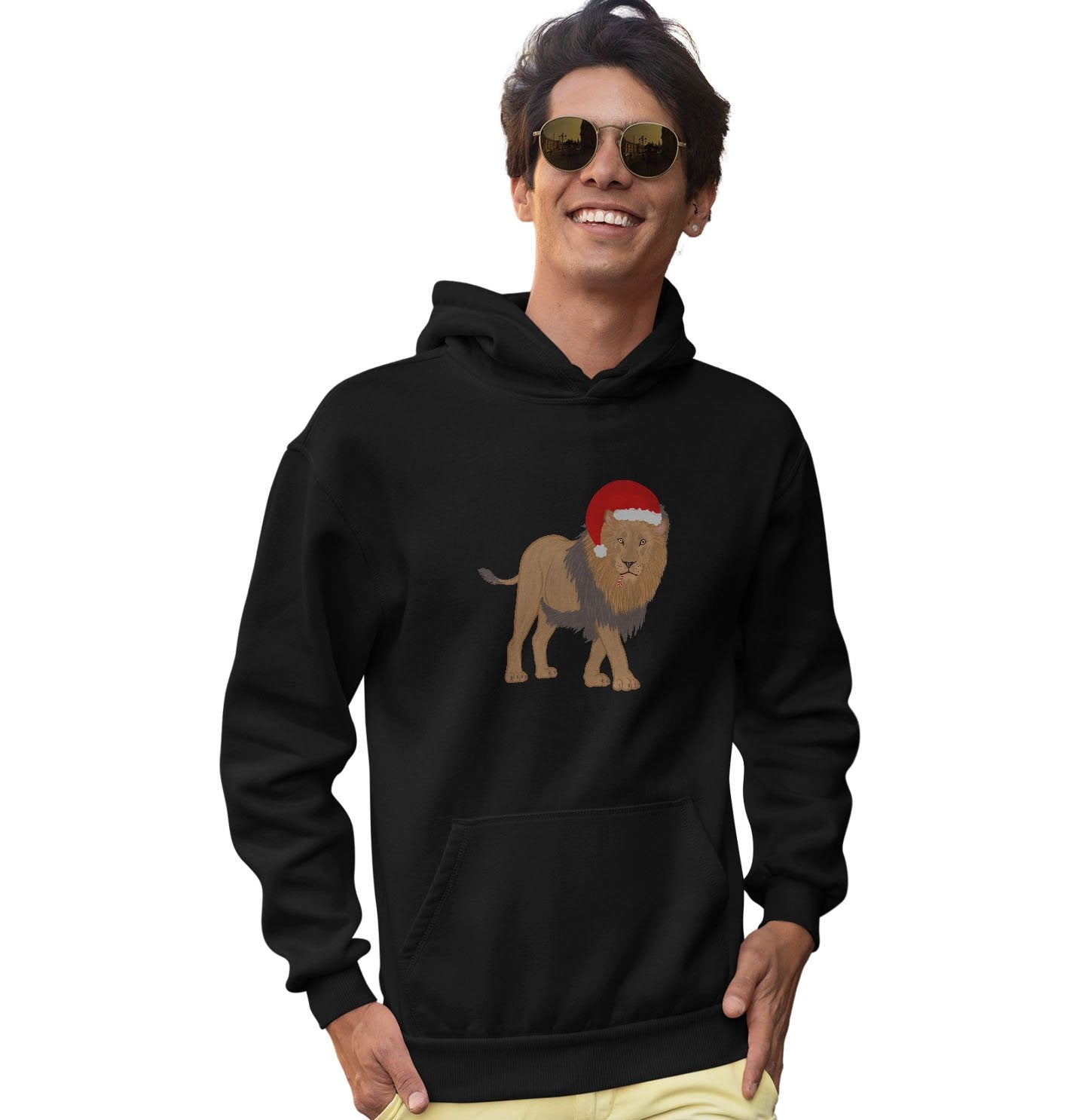 Christmas Lion - Adult Unisex Hoodie Sweatshirt