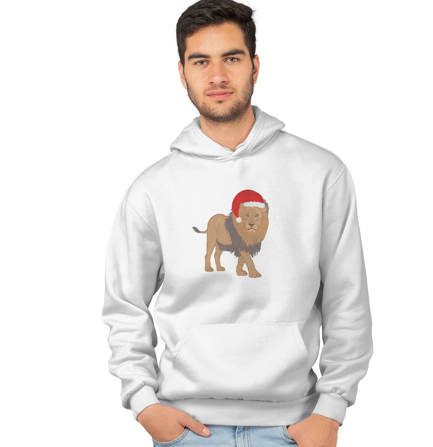 Christmas Lion - Adult Unisex Hoodie Sweatshirt