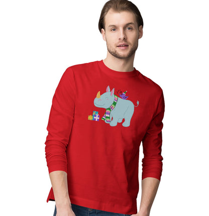 Christmas Rhino - Adult Unisex Long Sleeve T-Shirt